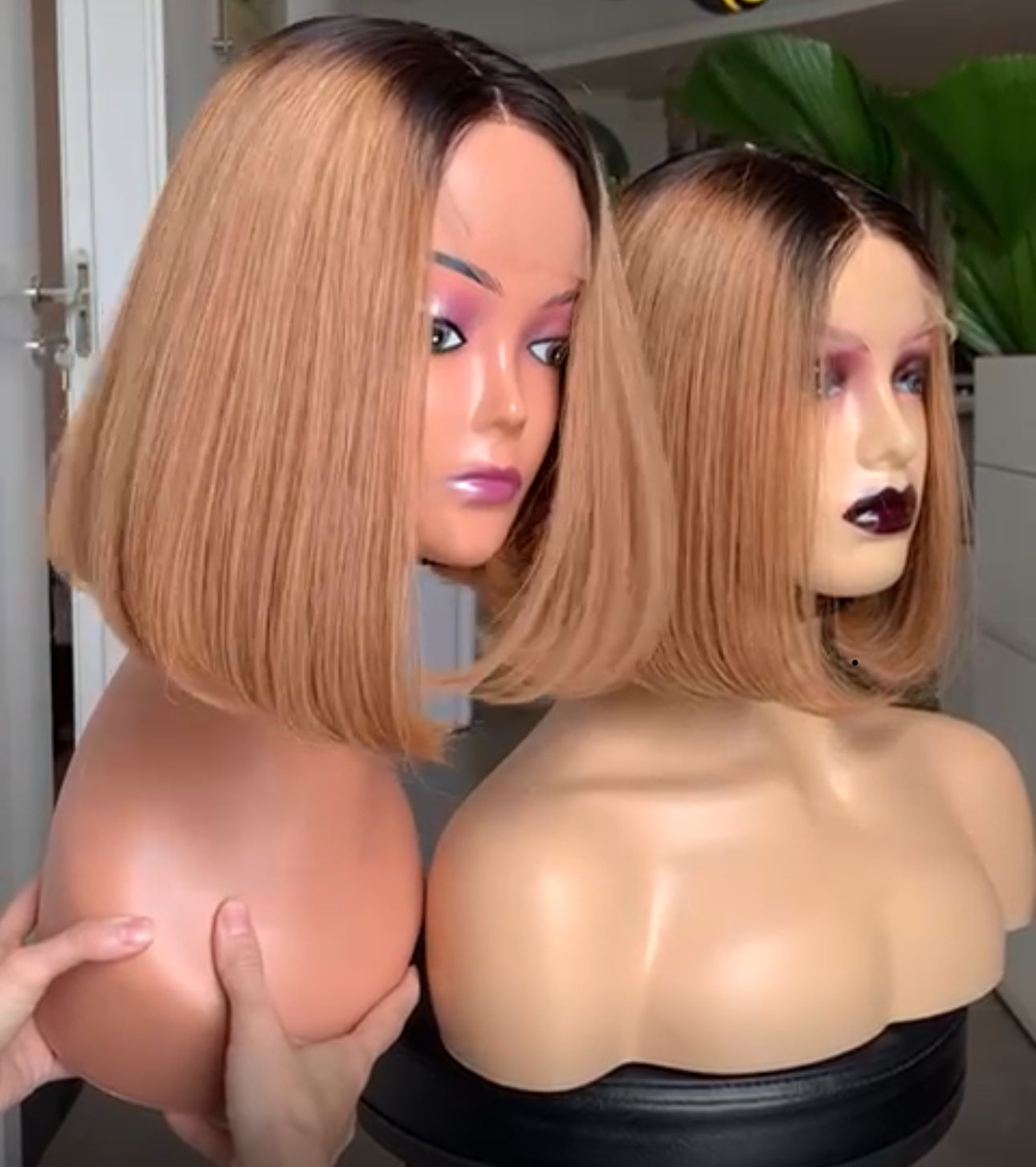 10'' Bone Straight Dark Root